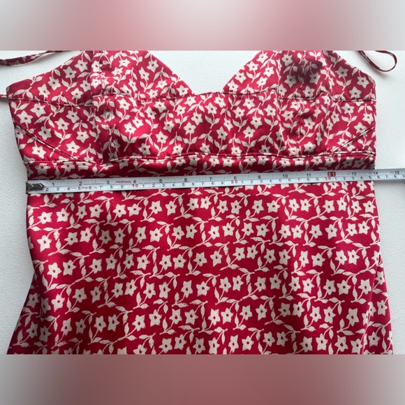 Free People On Our Radar Red Floral Slip Dress - Picture 6 of 8